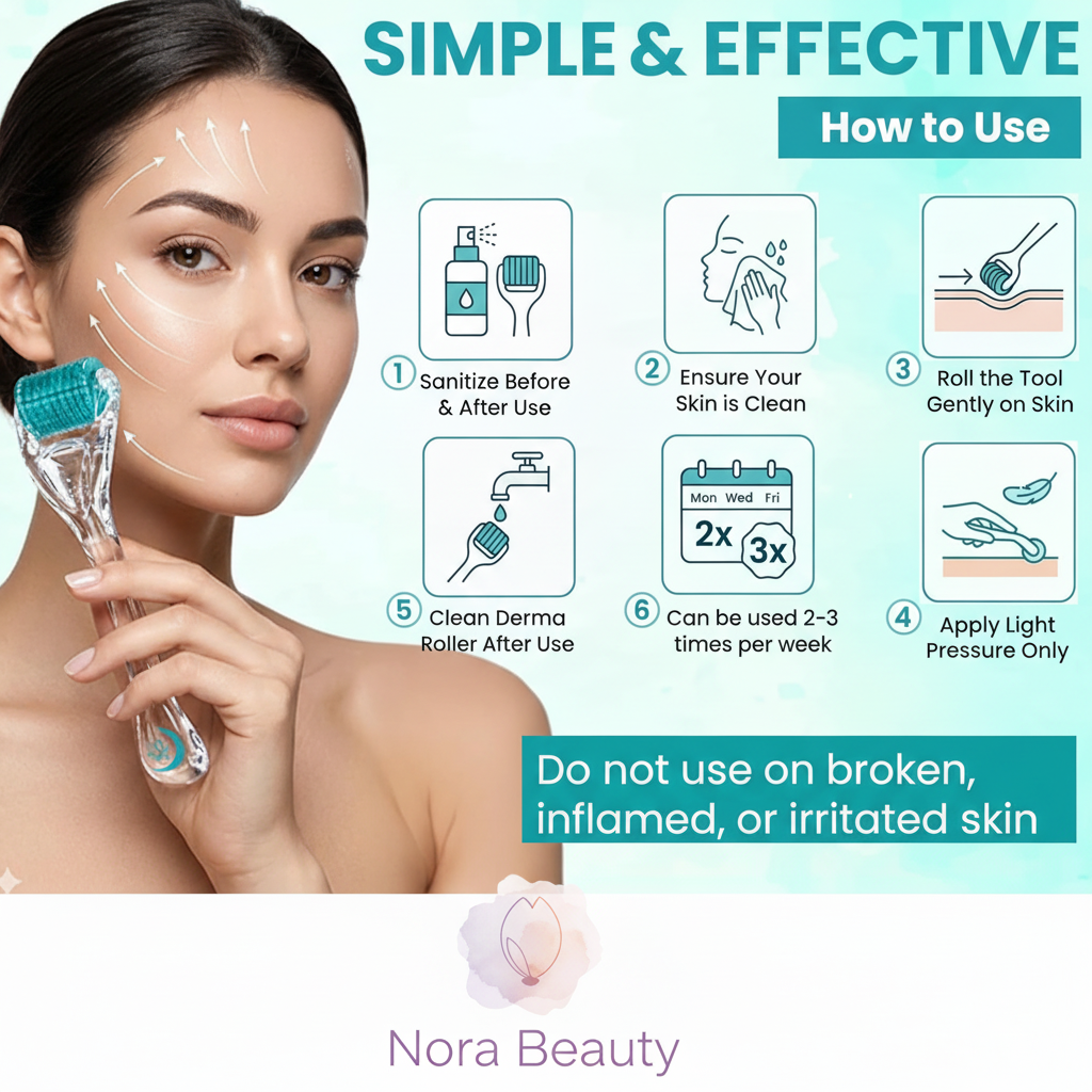 Nora Beauty Derma Roller - How to Use