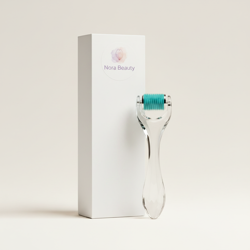 Nora Beauty - White Box Sticker with Derma Roller